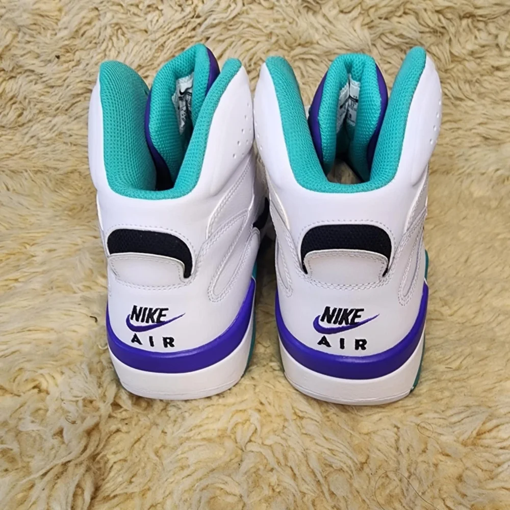Nike White‎ and Teal High-Top Sneakers